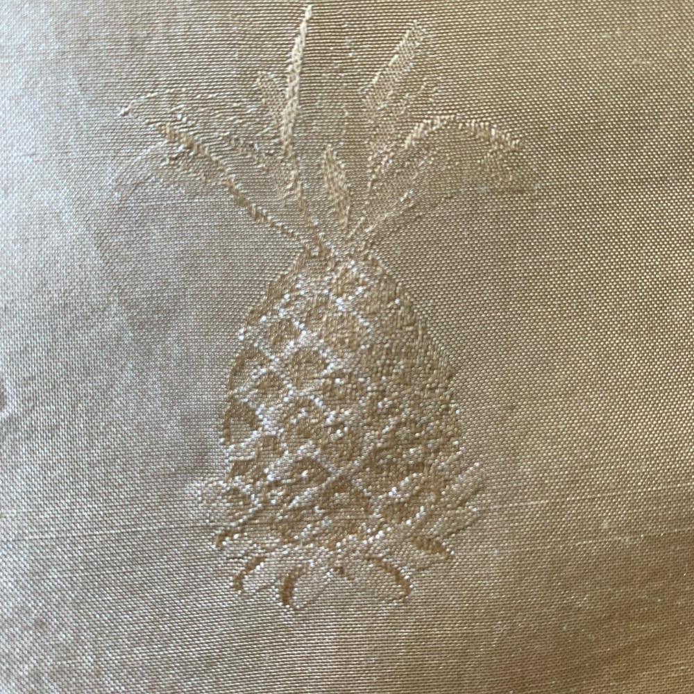 Vintage Kravet Embroidered Pineapple Silk Fabric